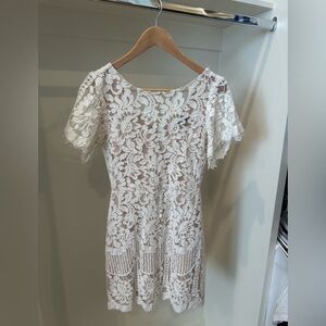 Mini White Lace Dress